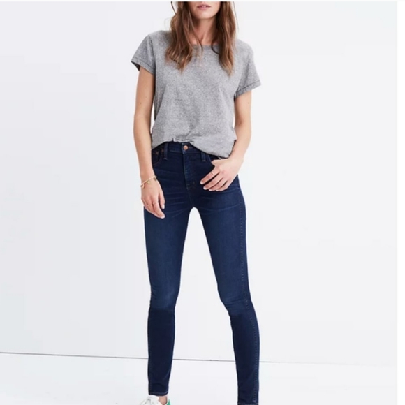 Madewell 10" High Rise Skinny dark wash - Picture 2 of 13